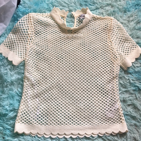 Self portrait Fishnet Crochet Lace Top - Picture 6 of 9